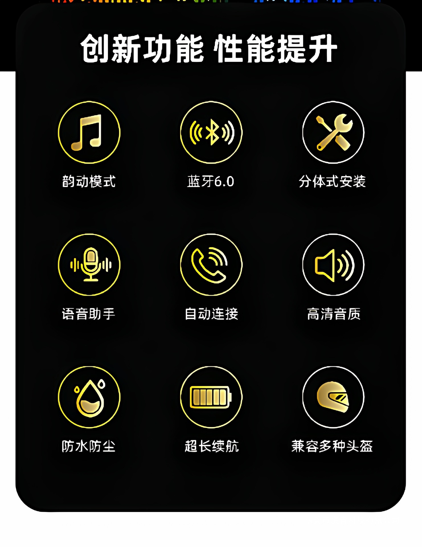 Helmet Bluetooth Headset with Built-In Wireless Earphones, Suitable for Motorcycle Delivery Riders, Compatible with Full-Face and Half-Face Helmets