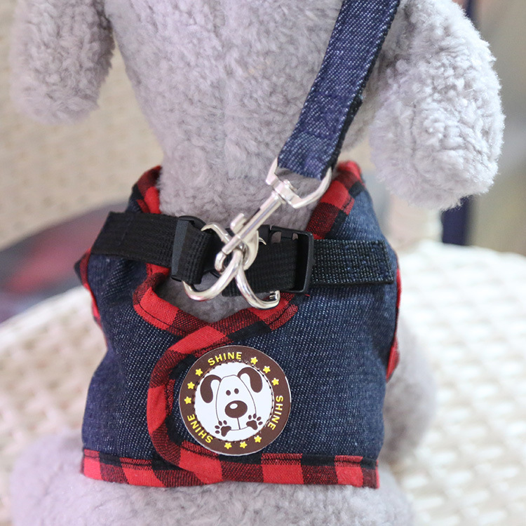 Liquidación de correas para perros de primavera y verano, arnés de mezclilla para gatos, correas para mascotas, suministros para perros, adecuadas para Teddy y gatos.