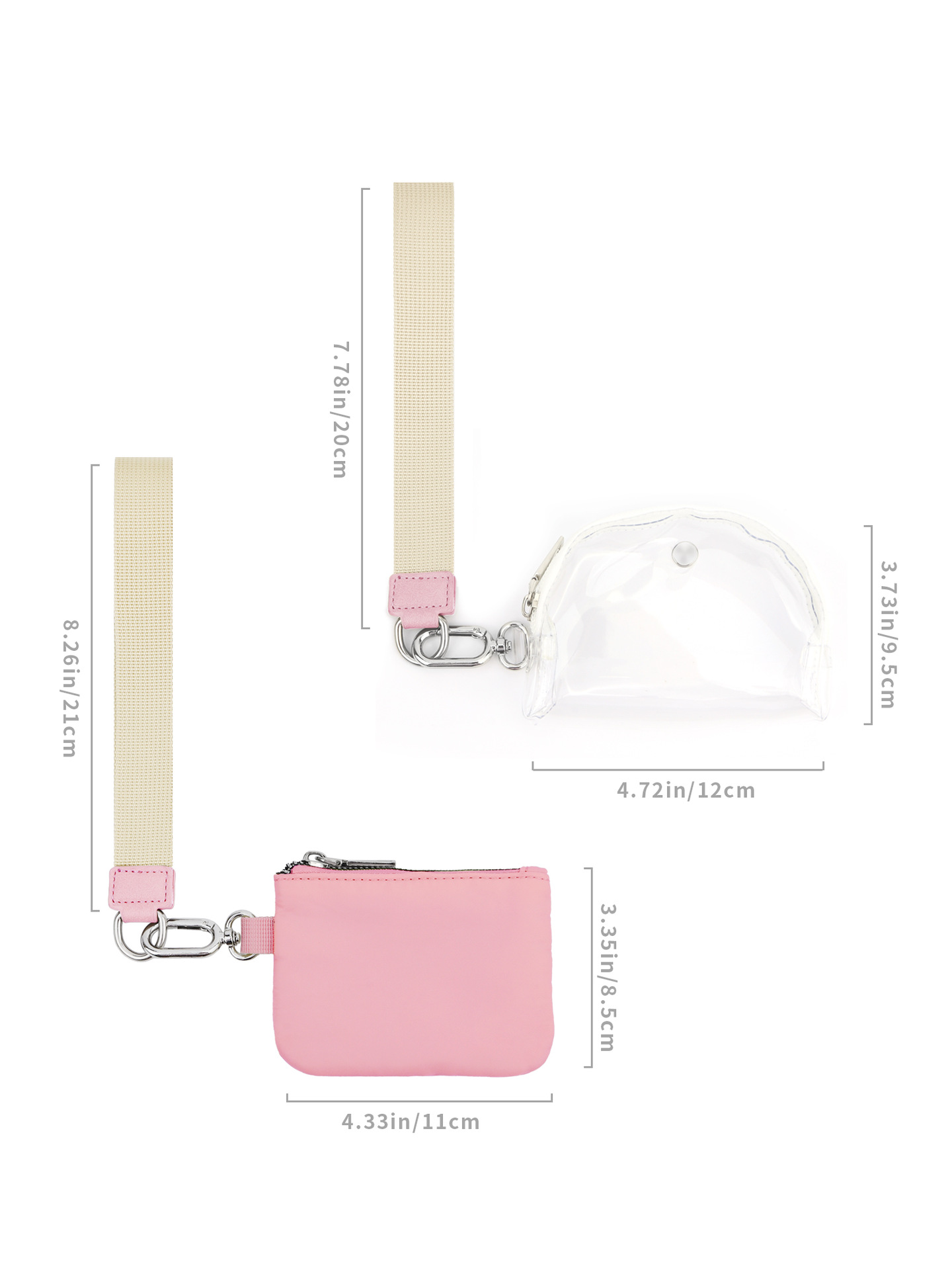 82g Weight Polyester Lining Material Zipper Closure Type Coin Purse Bags Type 1 Piece Quantity Daily Occasion Nylon Material Solid Color Pattern All Seasons Season Unisex Gender Simple Style Style Semicircle Shape Pink + White Black Black Gray Nylon Solid Color Semicircle Clutches 4