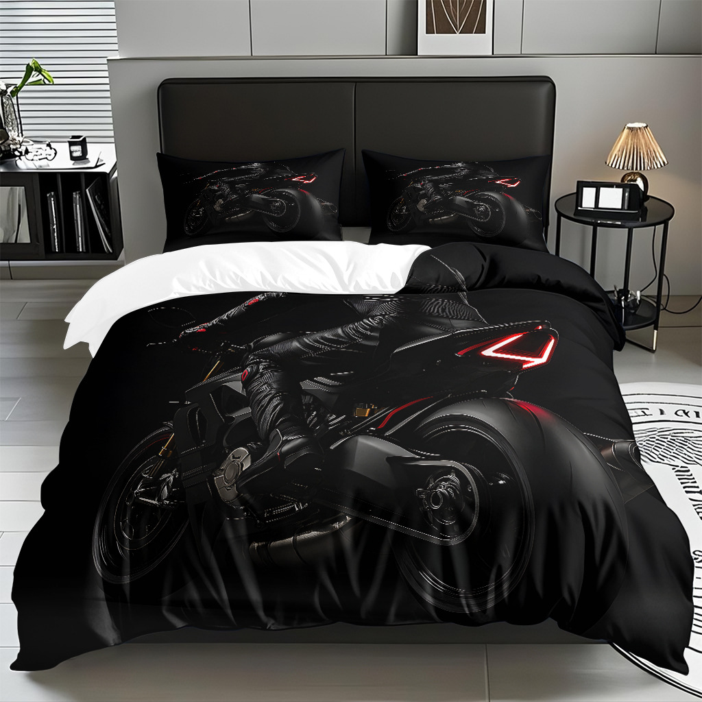 TEMU / JIT hogar transfronterizo motocicleta cool transpirable impresión digital colcha colcha