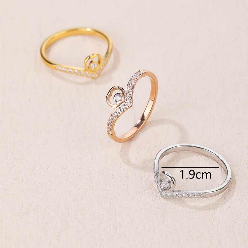 Rings Classification 1 Piece Quantity Casual U Shape Titanium Steel Artificial Gemstones Rings In Bulk