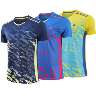 New Badminton Suit Men's and Women's Short-sleeved Sports Top Summer Quick-drying Badminton Sportswear Tennis Suit 3637