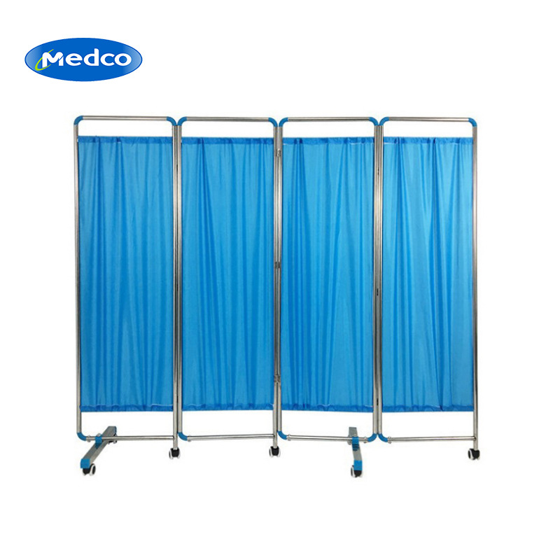 Cross-Border Supply of Round Screens, 60% off Stackable Hospital Partition Curtains, Movable Blue Stainless Steel Medical Screens