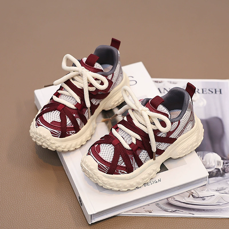 Дропшиппинг спортивной обуви для мальчиков и девочек весна-осень 2025, новые детские кроссовки, сетчатые дышащие кроссовки для папы, обувь для походов на природе