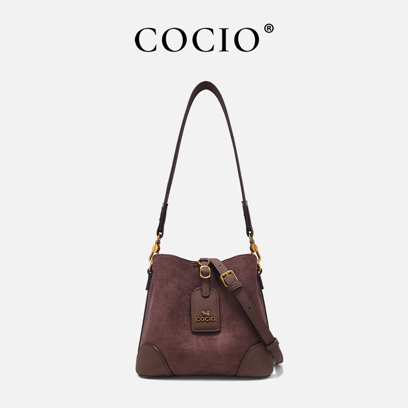 In-Stock Special Price Cocio Matte Sophisticated Luxury Niche Bag, Maillard Retro Single-Shoulder Crossbody Bucket Bag