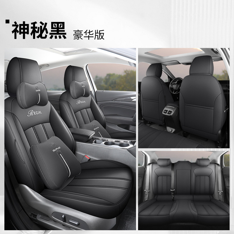 Modelə uyğun (Original) oturacaq örtükləri | Buick Regal 2019-2024 - mysterious-black-deluxe-rear-row-full-cover-buick-regal-2019-2024