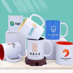白色涂层杯陶瓷变色杯热转印马克杯11OZ空白热升华马克杯马外贸出