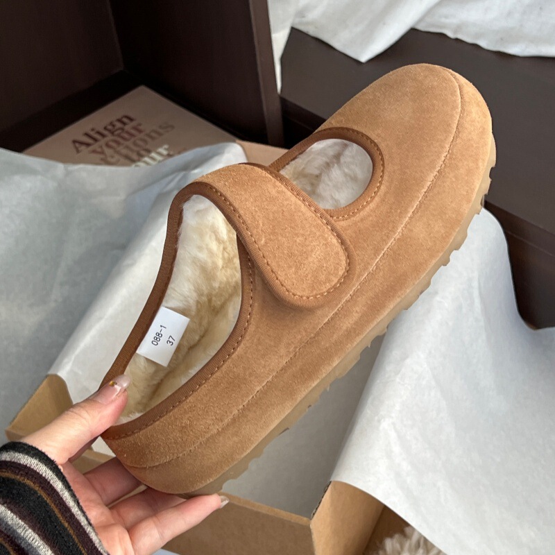 Sangpo women's winter snow boots, warm sheepskin and fur integrated Mary Jane closed-toe mules, indoor and outdoor slip-on shoes Sangpo women's winter snow boots, warm sheepskin and fur integrated Mary Jane closed-toe mules, indoor and outdoor slip-on shoes