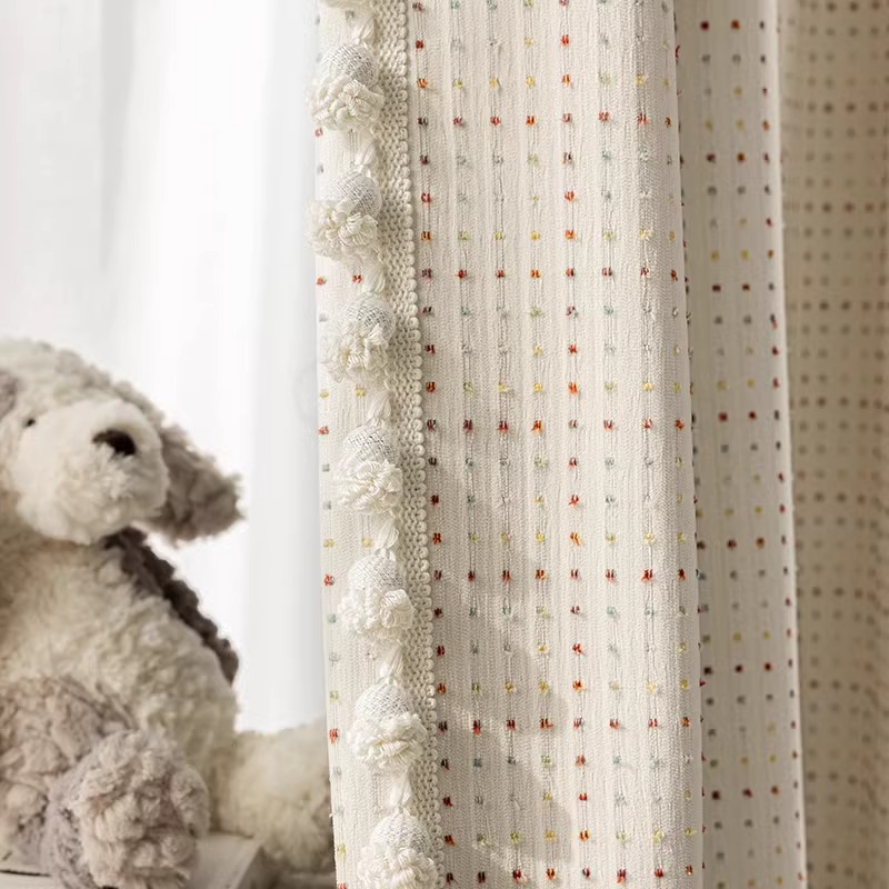 New Ins Cream Style Children's Room Super Cute Daughter Square Curtain Pop Candy Cute Living Room Bedroom Bay Window