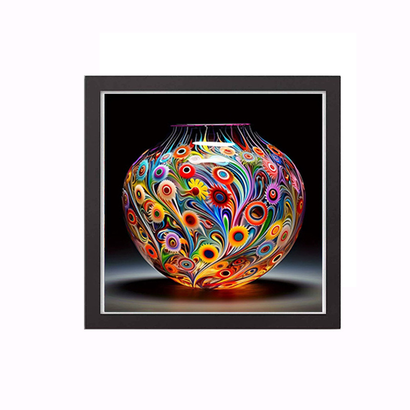 Diamante transfronterizo personalizable DIY5D pinturas de diamante decorativas hechas a mano pegatinas con flores enmarcadas creativas