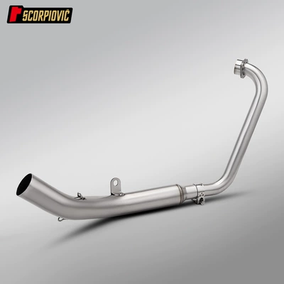 Suitable for Zontes 125Gk Full-Length Exhaust Pipe Modification, Stainless Steel Split Front Section and Hexagonal Tail Section Exhaust Pipe