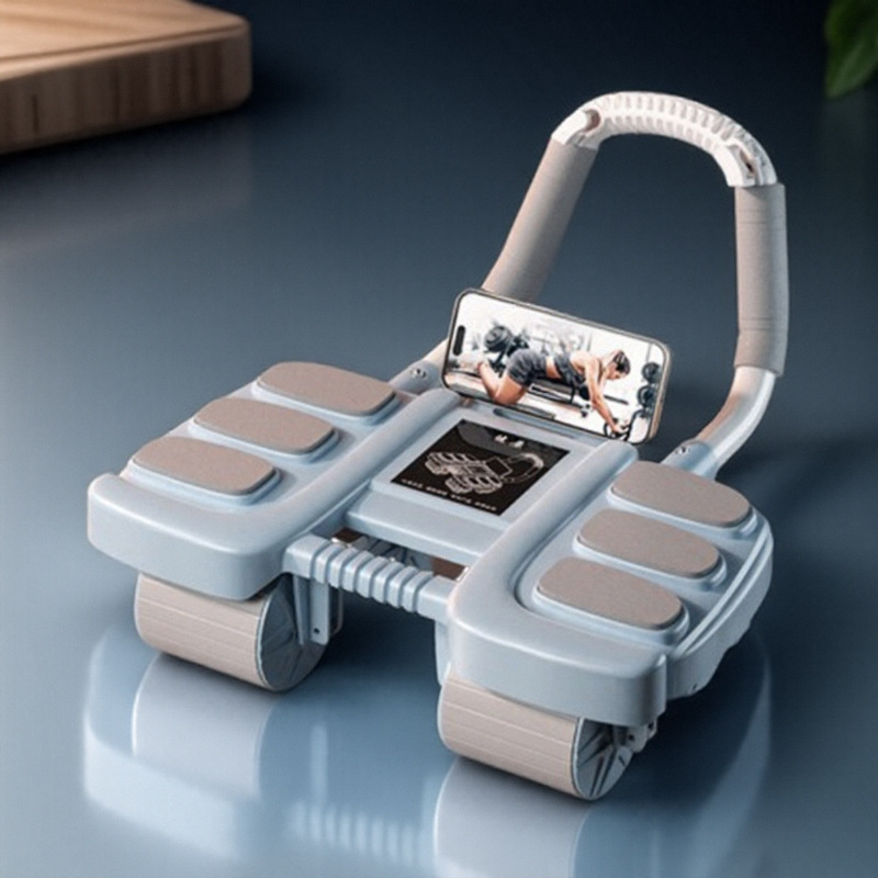 사슴모형 [바퀴 4개, 팔꿈치 6개, 복부 휠 블루] + 자동 리바운드/스마트 타이밍 + 업그레이드된 팔꿈치 지지대