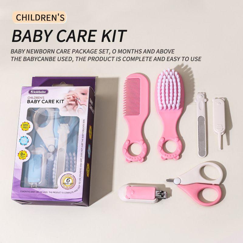 Set de Cuidado de Uñas para Bebés Set de 6 Piezas Plástico y Acero Inoxidable Portátil para Bebés y Niños