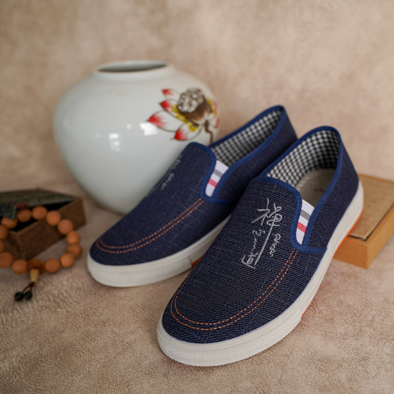 2025 New Slip-On Old Beijing Cloth Shoes Tbottomon Soled Cloth Shoes Casual Shoes Spring and Summer Men's Cloth Shoes