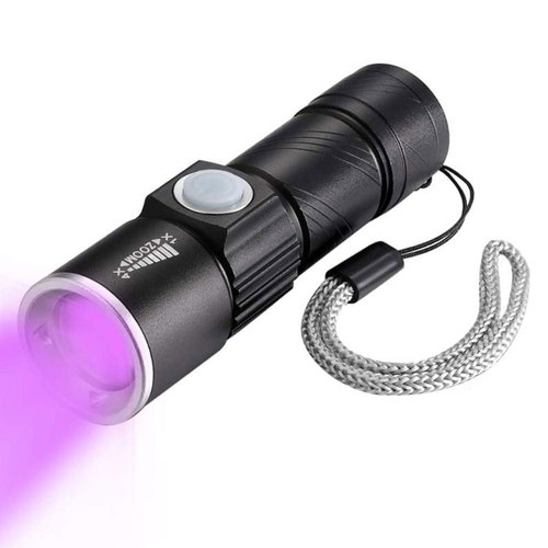 395nm UV flashlight USB rechargeable LED banknote detector UV glue curing fluorescent agent detection ultraviolet lamp
