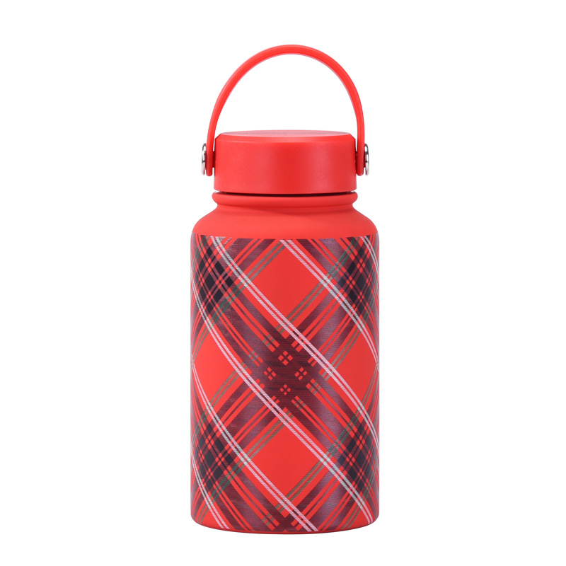 Nueva transfronteriza 650ml taza de vacío de boca ancha portátil de vacío niños estudiante deportes hervidor de agua de impresión al aire libre taza