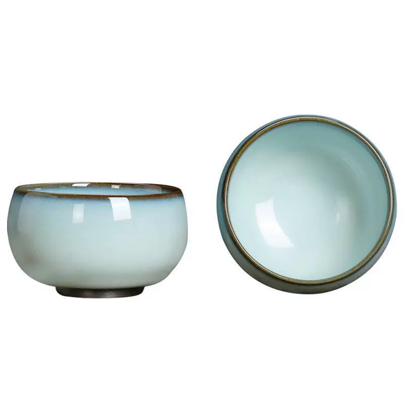 Jun kiln official kiln tea cup iron tire master cup can open a large product cup kiln, ceramic hand pull single cup tea set