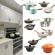 样板间厨房摆件组合现代不锈钢锅具组合平底锅展示新品