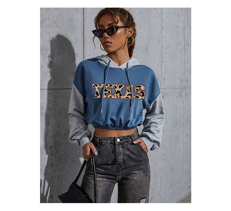 long-sleeved letter printed short hooded sweatershirt nihaostyles wholesale clothing NSYYF86383