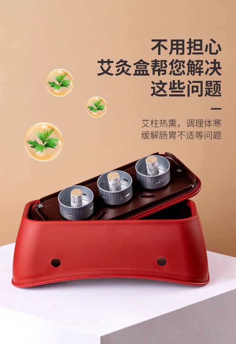 Moxibustion Box with 60 Moxa Sticks Portable Warming Device for Hip Abdomen and Full Body Home Use overview