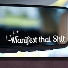 跨境热销新品Manifeat that Shit汽车后视镜化妆镜英文趣味贴纸