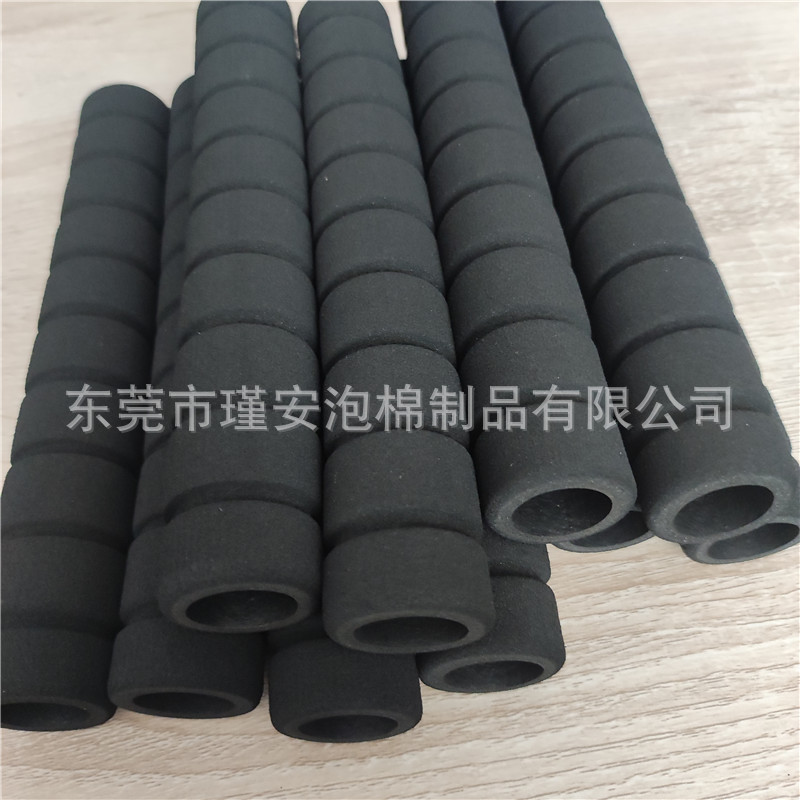 东莞批发 双色沟槽nbr减震泡棉手把套单色光面空心橡塑手柄