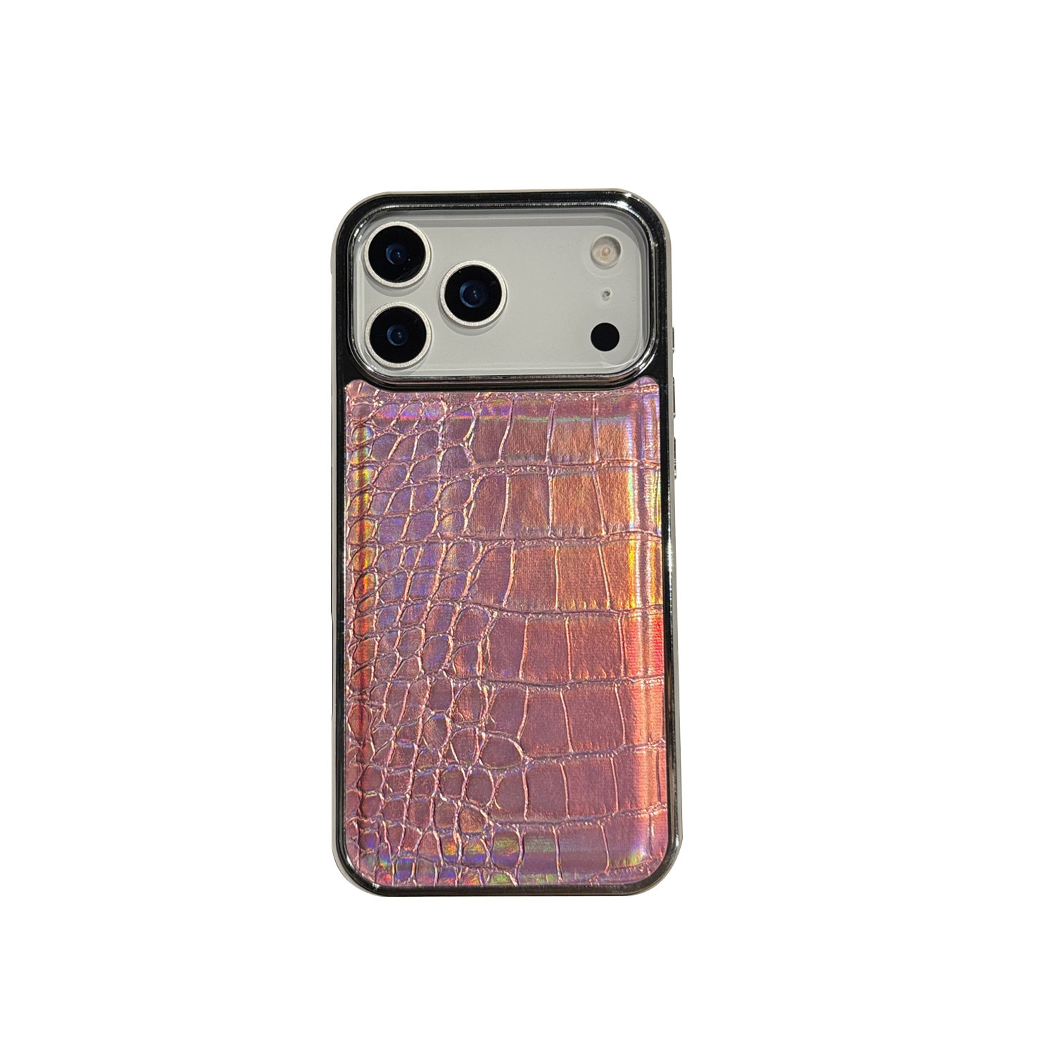 Galvanisierte Hülle, passend für Apple iPhone 17 und iPhone 16 Pro Max, Krokodilmuster, hochwertige Haptik, rahmenloser Schutz gegen Stürze_voghion.com