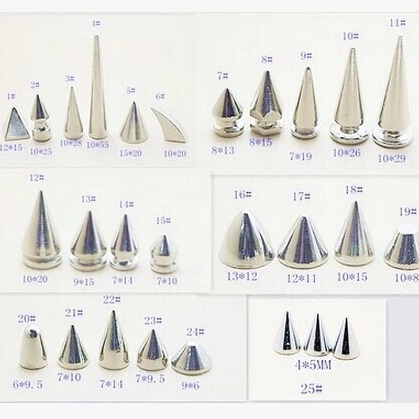 跨境柳钉金属皮带装饰钉合金子弹头diy尖头子母锥形朋克铆钉螺丝