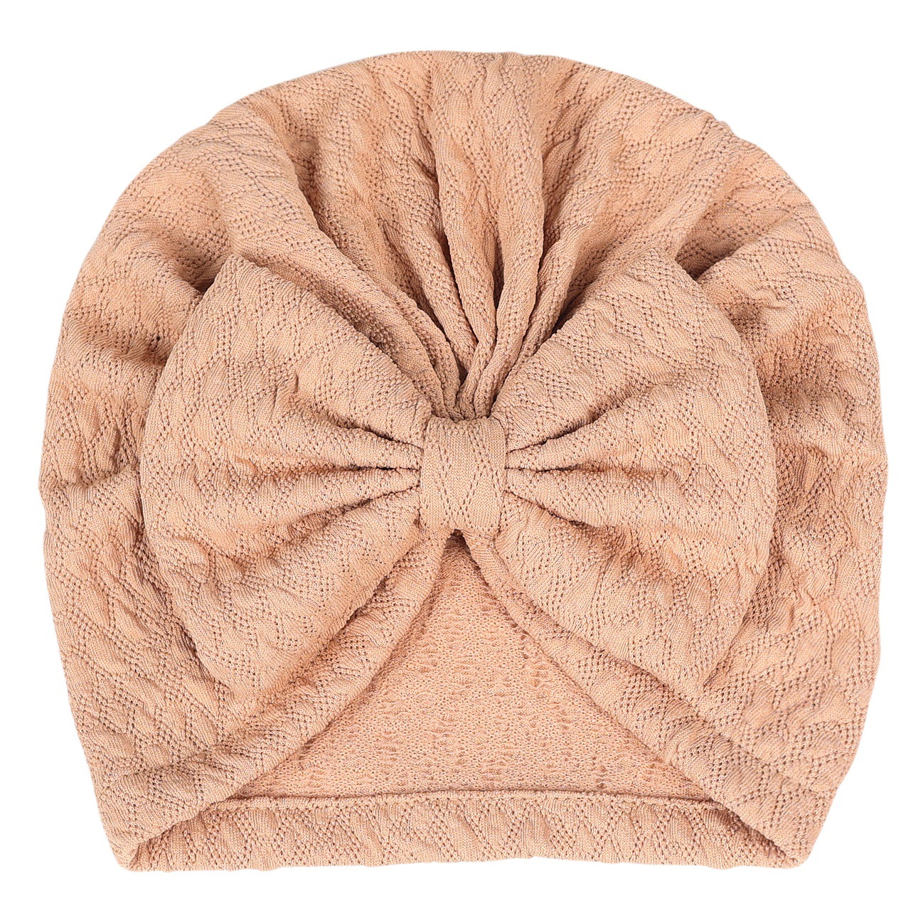 European and American cross-border new children's tire cap newborn solid color elastic pullover cap baby bump bow Indian hat