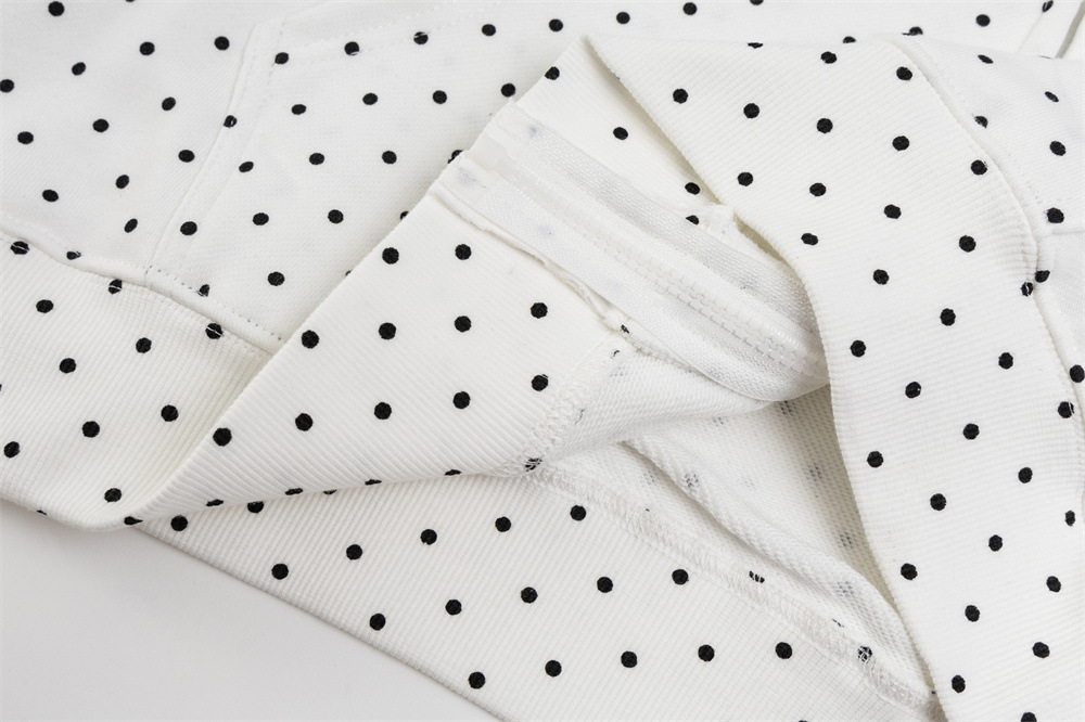 Ropa de hombre Trajes casuales deportivos para hombres y mujeres, marca de moda, chaqueta sudadera con capucha y lunares con estampado completo, pantalones holgados de campana con pierna ancha_voghion.com