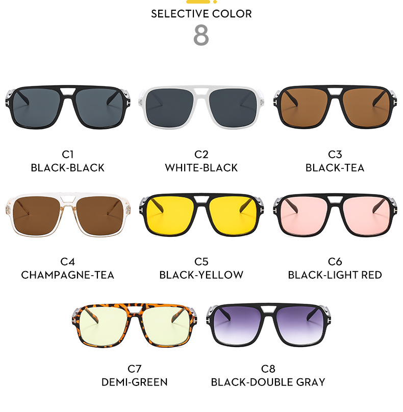25g Weight Full Frame Glasses Structure Sunglasses Classification PC, UV400 Protection Lens Material Square Glasses Style Travel, Party Occasion Solid Color Pattern All Seasons Season Unisex Gender Streetwear Style Grey, Black Color Streetwear Solid Color PC UV400 Protection Square Full Frame Women's Sunglasses 12