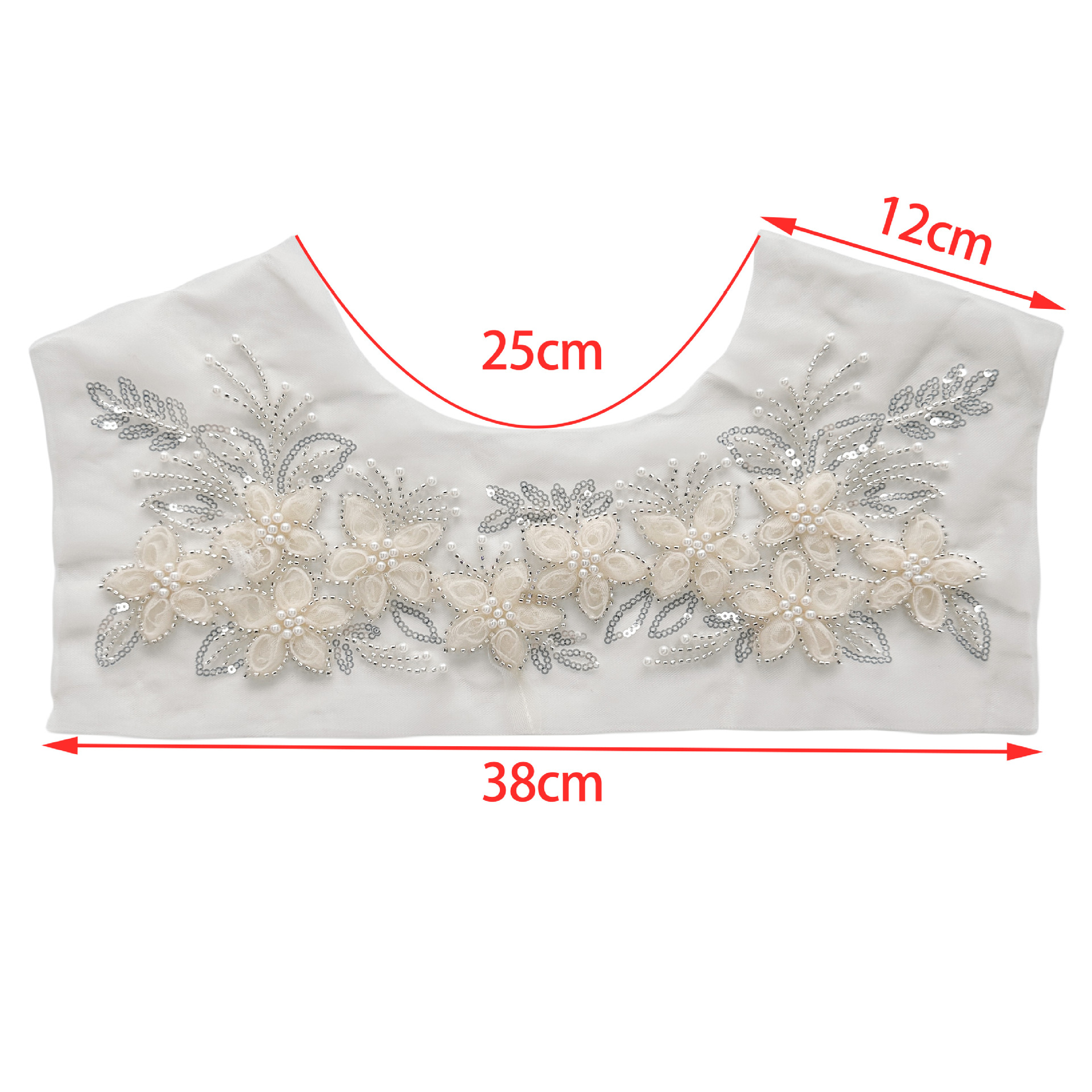 Malla de perlas bordado tridimensional bordado de encaje con cuentas apliques DIY accesorios Ropa Accesorios de boda fábrica en stock