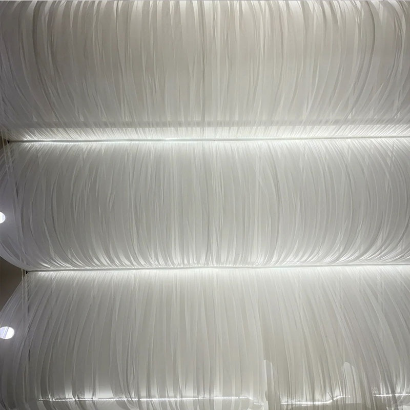 Decoración de boda decoración de techo ondulado cortina patio decoración de dormitorio polvo hotel superior