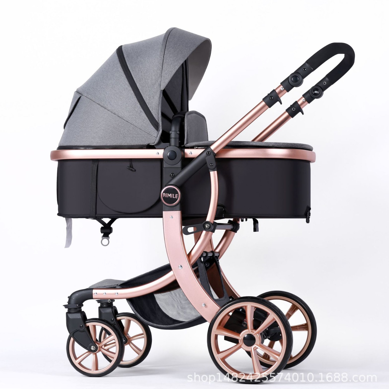 Emily European Style High Landscape Baby Stroller Golden Anode Aluminum Alloy Frame