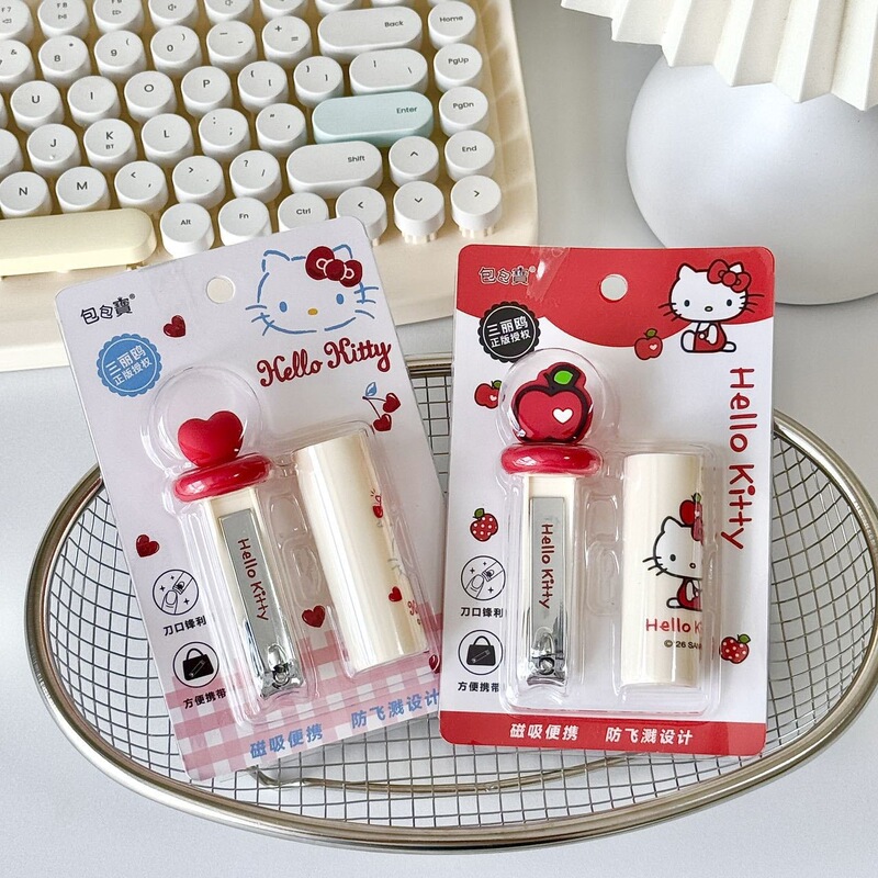 Hello Kitty genuine nail clippers, cute magnetic portable storage nail clippers, student anti-splash nail scissors Hello Kitty genuine nail clippers, cute magnetic portable storage nail clippers, student anti-splash nail scissors