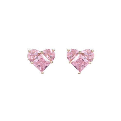 s925 silver needle ear piercing earrings, super fairy temperament, sweet and fresh earrings, simple and versatile, small, love-shaped earrings