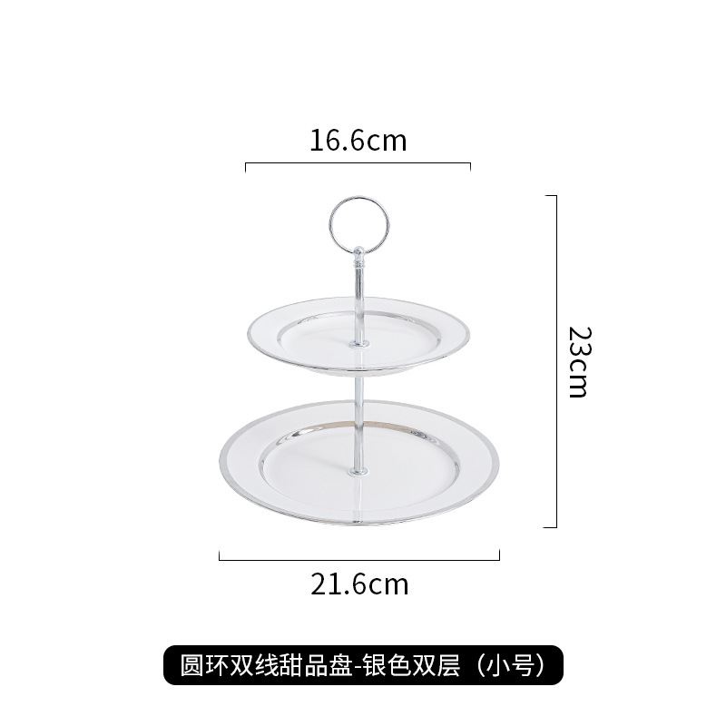 Plato de fruta de tres capas mesa de café de la sala de estar hogar plato de caramelo Pantalla de recepción merienda plato de postre de té de la tarde plato de postre