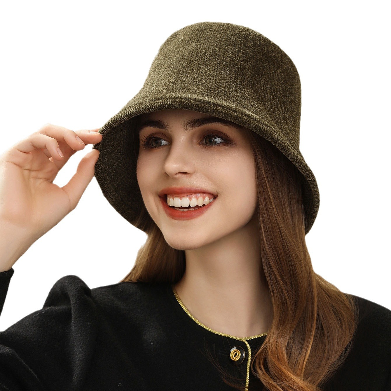 Hat Women's Autumn/winter Fisherman Face Covering Water Bucket Hat Travel Fashion Versatile Japanese Warm Pot Hat_voghion.com