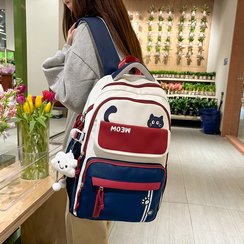 New Style Backpacks for Men and Women, Fashionable Large-Capacity Backpacks, Campus Style Versatile School Bags for Junior High School and Primary School Students Wholesale