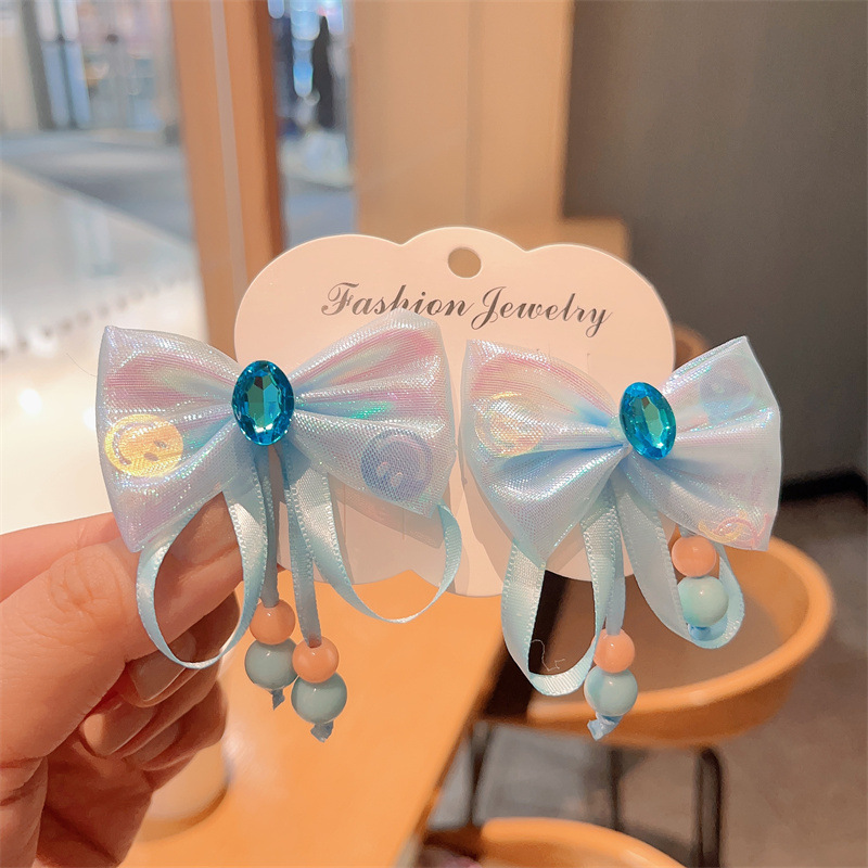 Hanfu tocado de los niños arco horquilla niña linda princesa estilo flor Rosa tela accesorios para el cabello