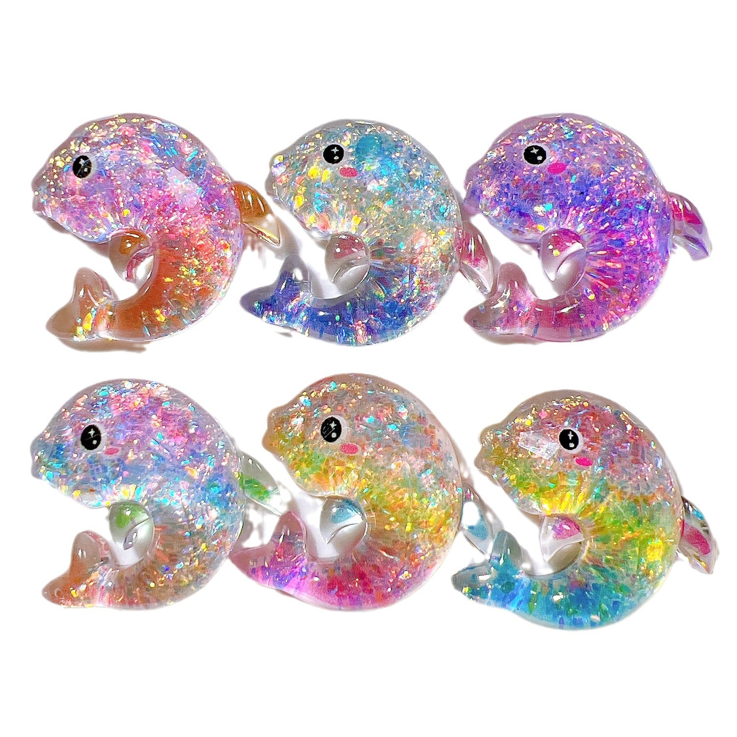 樹脂部品卸売り手作りアクセサリーdiy靴花子供頭飾り玩具セットabゴムグラデーション色イルカ