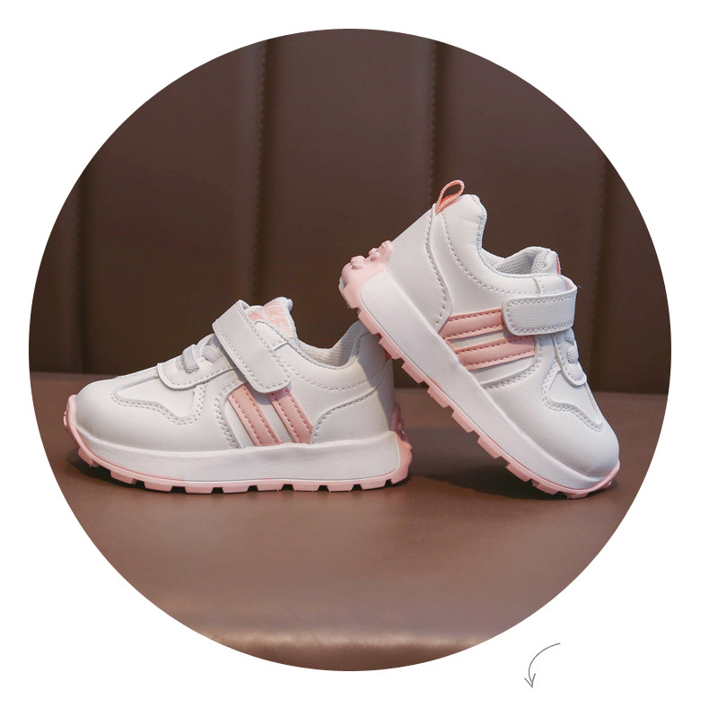 Kinder lässige Baby-Walking-Brettschuhe mit weicher Sohle und Klettverschluss, 2023 Herbst neue kleine weiße Mädchenschuhe_voghion.com