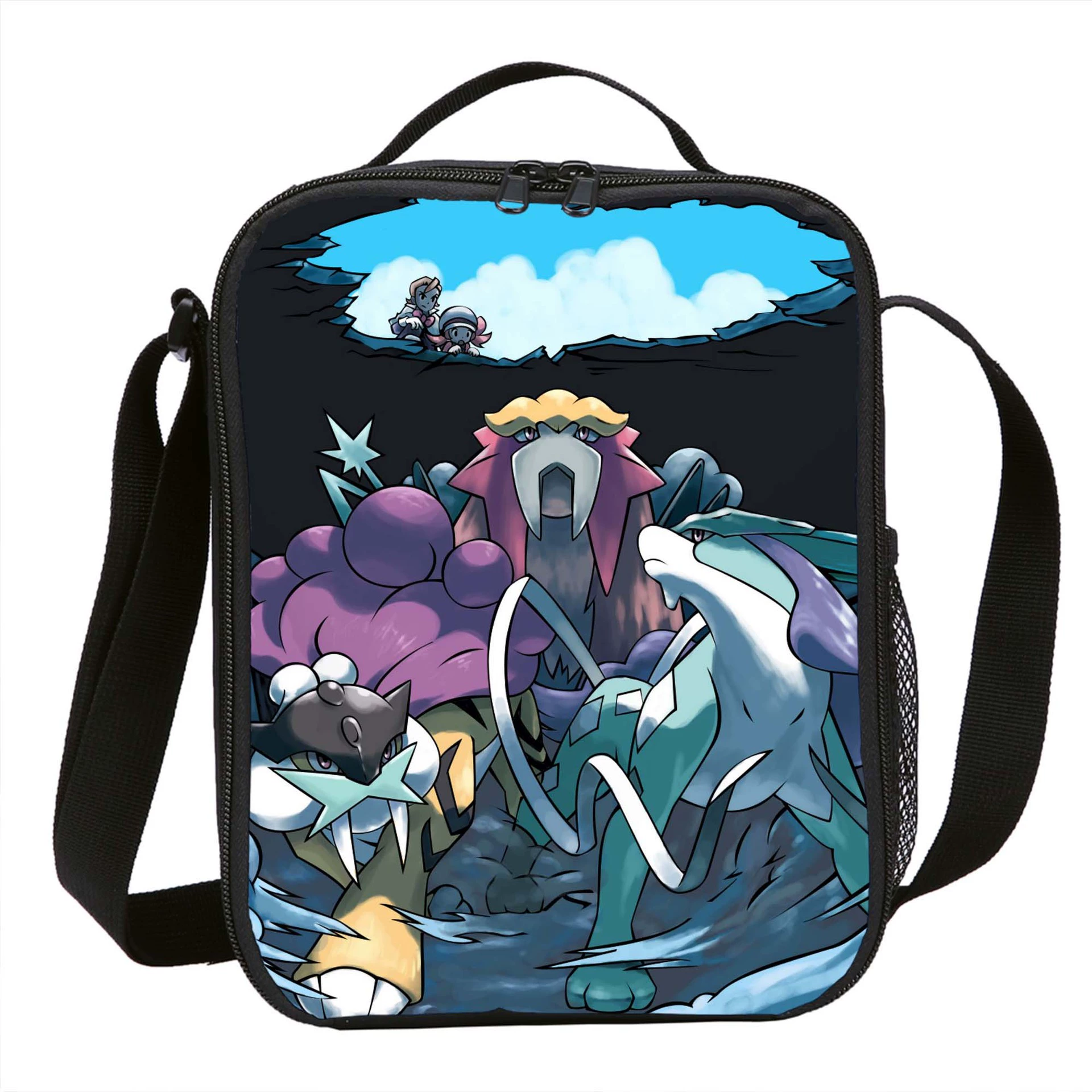 Детская сумка-ланчбокс с рисунком Покемон, печатная студенческая изотермическая бенто-сумка для еды