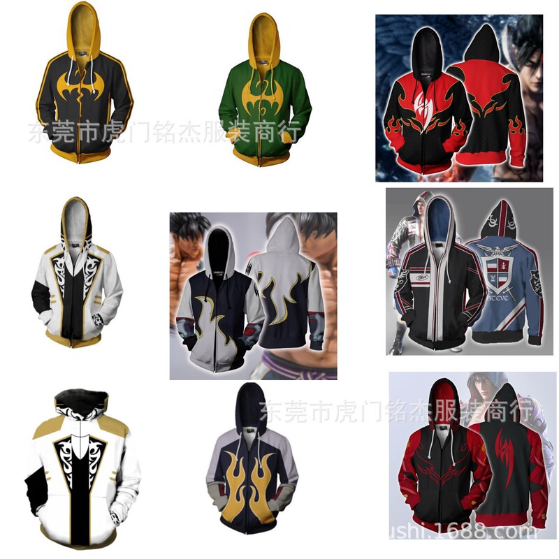 Game Merchandise Tekken Series Cosplay-Style 3D Digital Print Oversized Hoodie Trendy Printed Sweatshirt Game Merchandise Tekken Series Cosplay-Style 3D Digital Print Oversized Hoodie Trendy Printed Sweatshirt