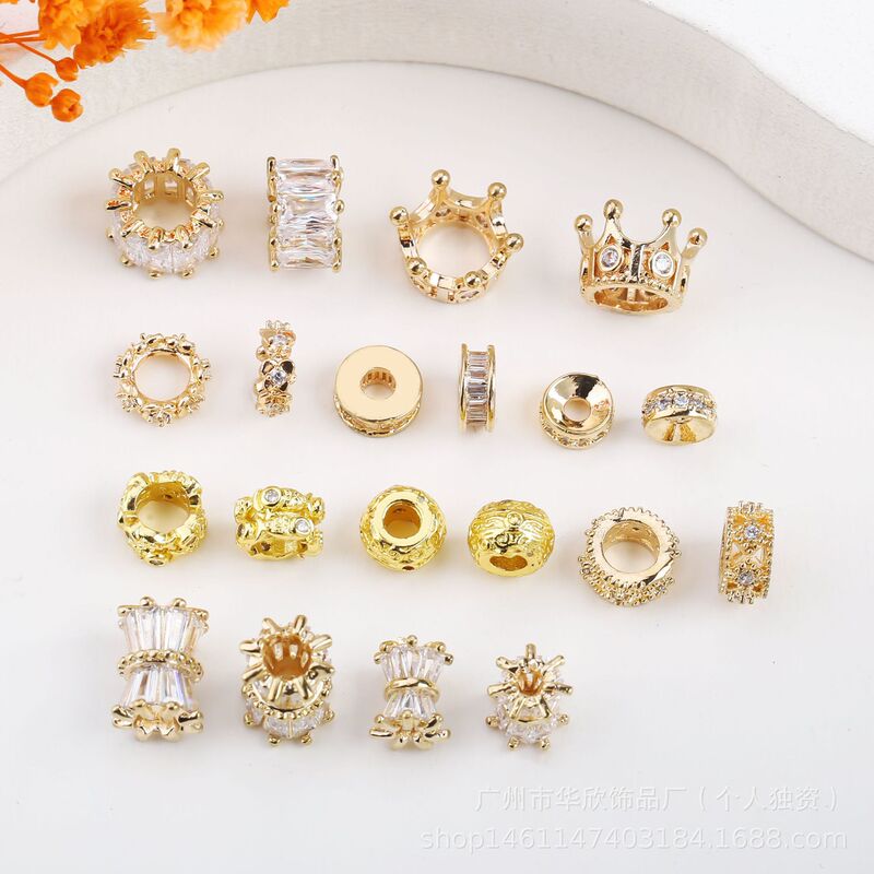 Color Retention # White Zirconium # Crown # Small Waist # Cylinder # Bracelet Necklace Spacer # Handmade Jewelry Color Retention # White Zirconium # Crown # Small Waist # Cylinder # Bracelet Necklace Spacer # Handmade Jewelry