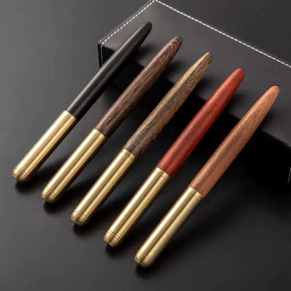 Chinese-Style Solid Wood Fountain Pen Ballpoint Pen Gift Box Signature Pen Set Corporate Gift Laser Logo Teacher Graduation Sandalwood