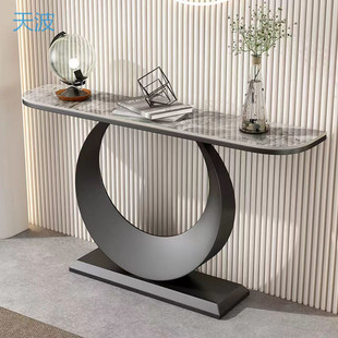 Dnd Hallway Table End View Table Rock Board Internet Celebrity Italian Entry Cabinet Simple Modern Light Luxury Living Room Wall-provided Table Walking