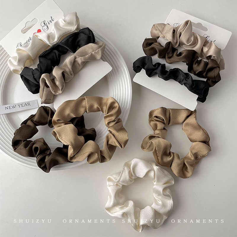 Coleteros de seda para mujer, bandas elásticas para el cabello, lazos para el cabello modernos y novedosos de 2025, accesorios para el cabello duraderos.