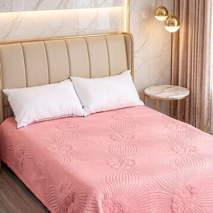 All-season bedspread wholesale, simple patterned quilted washed cotton bed sheet, solid color summer cool silk bedspread