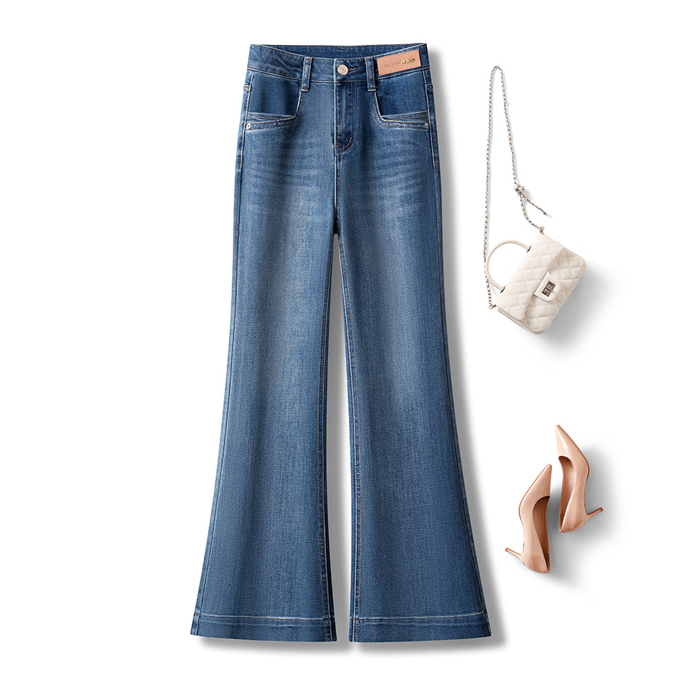 High-Waisted Loose Flared Jeans for Women, 2026 Spring New Style, Slimming Versatile Micro-Flare Pants, Figure-Flattering Straight-Leg Pants